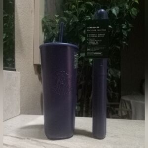 Purple Recycled Stainless Steel Venti Tumbler & Straw Set